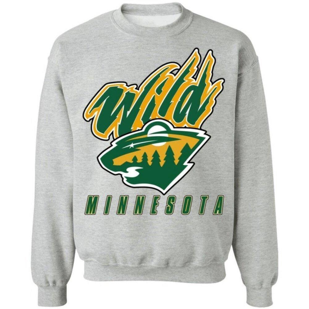 Minnesota Wild Crewneck, 90S Minnesota Hockey Sweatshirt